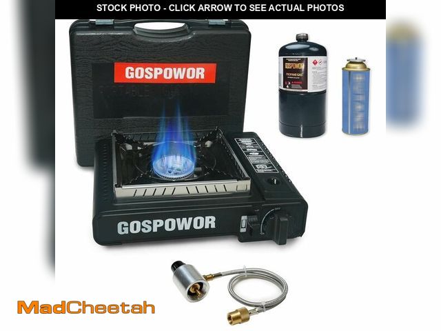 Lot 74-14430796 - Propane or Butane Stove with Windblocker,Dual Fuel 10,000 BTU Propane Stove for Camping, Automatic I...