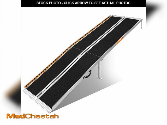 Lot 74-12657975 - FACHNUO 10 Feet Portable Wheelchair Ramp with Support Legs, Non-Skid Aluminum Handicap Ramps, Foldin...