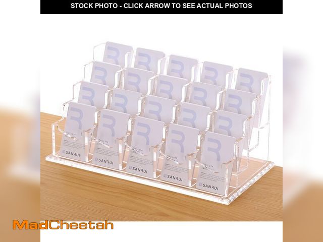 Lot 74-14431516 - SANRUI Acrylic Business Card Holder for Desk, 20-Slot Vertical Clear - UNUSED