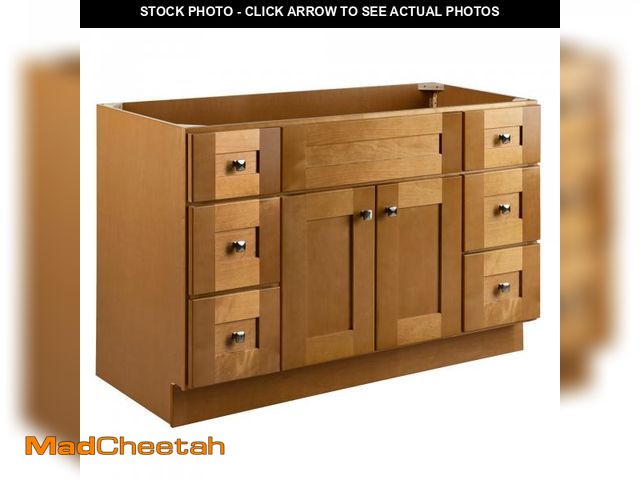 Lot 74-12388009 - Design House Brookings 48 Inch Bathroom Vanity, Ready to Assemble, Modern Birch, 599001-MBH - UNUSED