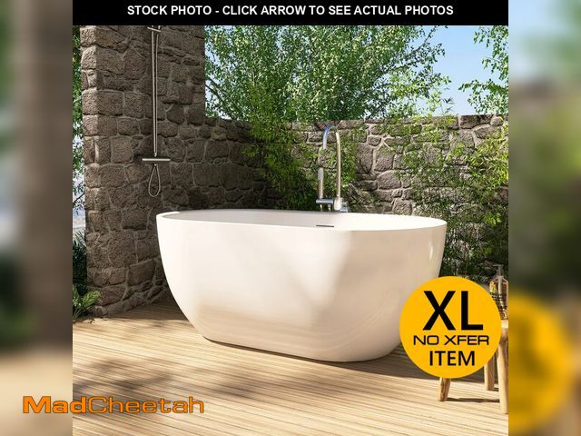 Lot 74-13578893 - Yinzanw 59" Acrylic Free Standing Tub, Stand Alone Tub, Freestanding Bathtub, Soaking Bathtub, cUPC ...