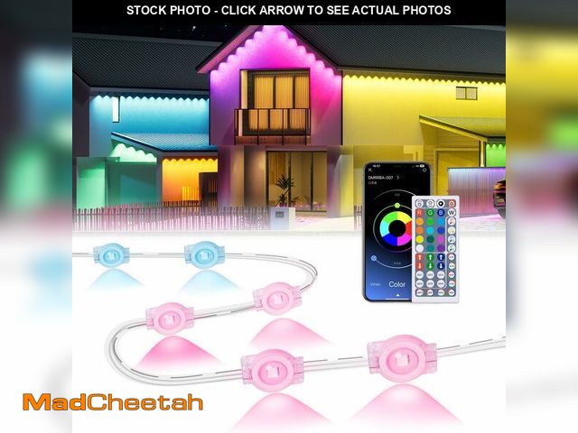 Lot 74-12715133 - MuliVid 300Ft Permanent Outdoor Lights,Smart RGB Outdoor Lights with Remote APP Control, IP67 Waterp...