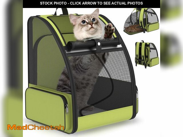 Lot 74-14046099 - Cat Backpack Carrier for Travel Hiking: Expandable Foldable Breathable Mesh Soft Sided Ergonomic Des...