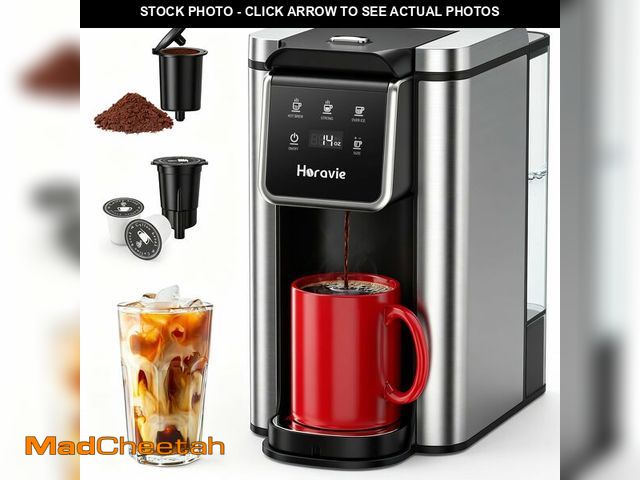 Lot 74-14209672 - Horavie Single Serve Coffee Maker for K-Cup Pod &amp; Ground, Hot &amp; Iced Coffee Maker, Strong Bu...