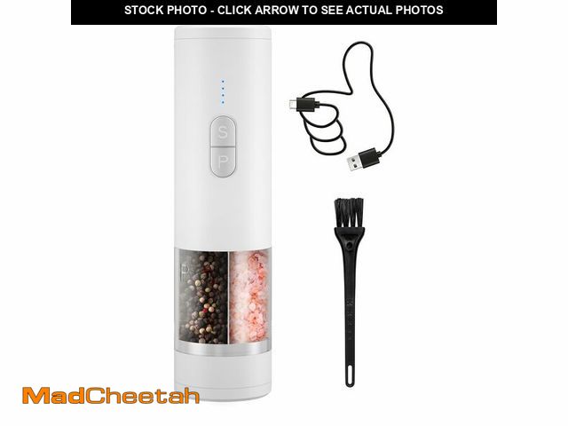 Lot 74-14266690 - Electric Salt and Pepper Grinder Set, Rechargeable Automatic Pepper Mill with Base,Display, LED Ligh...