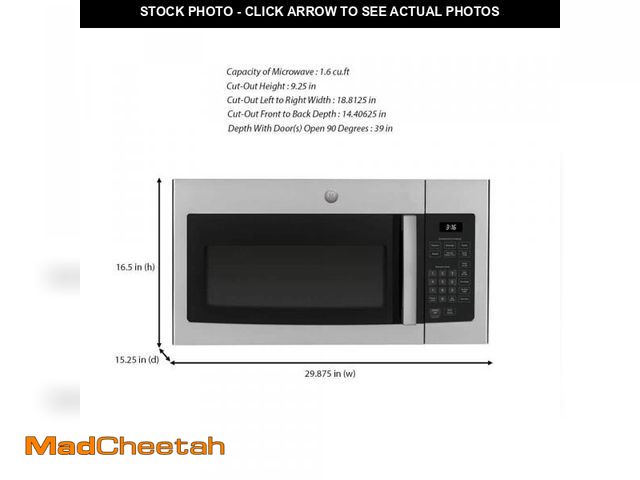 Lot 74-12408614 - GE 1.6 cu. ft. Over-the-Range Microwave in Stainless Steel - USED