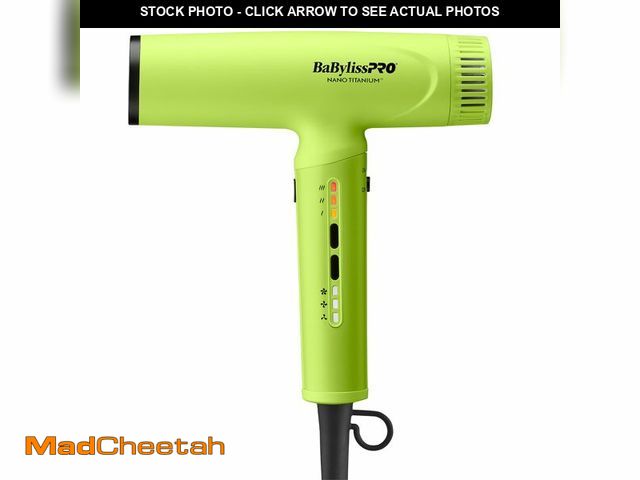 Lot 74-12709591 - BaBylissPRO Nano Titanium Professional Nano Light Ionic Dual-Voltage Lightweight Hair Dryer in Neon ...