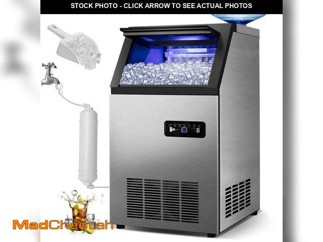 Lot 74-14256792 - (MISSING SCOOPER) Velivi Commercial Maker 120 lb./24 H Freestanding Ice Maker Machine with 35 lbs. S...