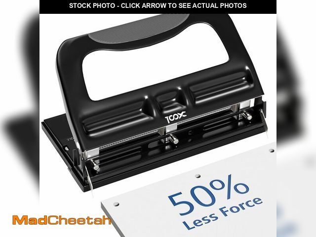 Lot 74-13550485 - XOOL 3 Hole Punch, Heavy Duty Metal Hole Puncher for 2 or 3 Holes, 9/32" 7mm Hole Diameter, 40-Sheet...