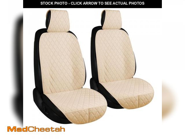 Lot 74-12215386 - ENOGE Linen Car Seat Covers Front Seat Covers Breathable Cloth Fabric Car Seat Protector Universal F...