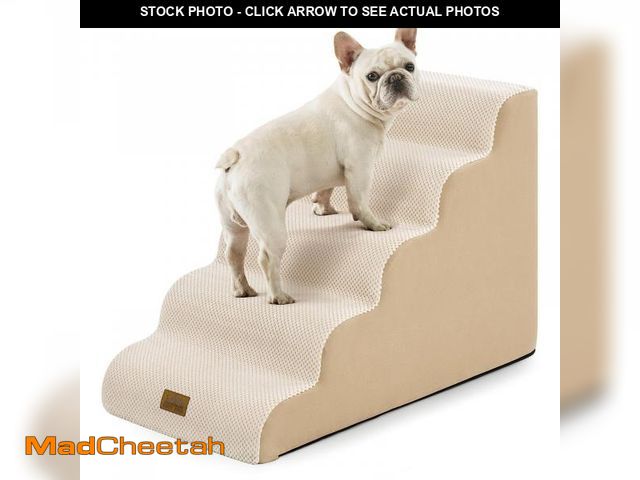 Lot 74-12525199 - COZY KISS Wide Dog Stairs for Small Dog 22.6" H, Curved Pet Step for Puppy, Older Cat, Curved Ramp f...