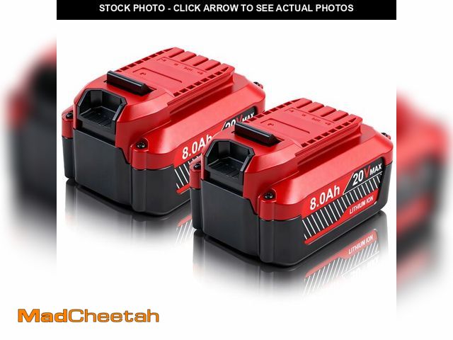 Lot 74-14064329 - SANIU 20V 8.0Ah Replacement for Craftsman 20V Battery V20 Lithium ion Batteries Compatible with CMCB...