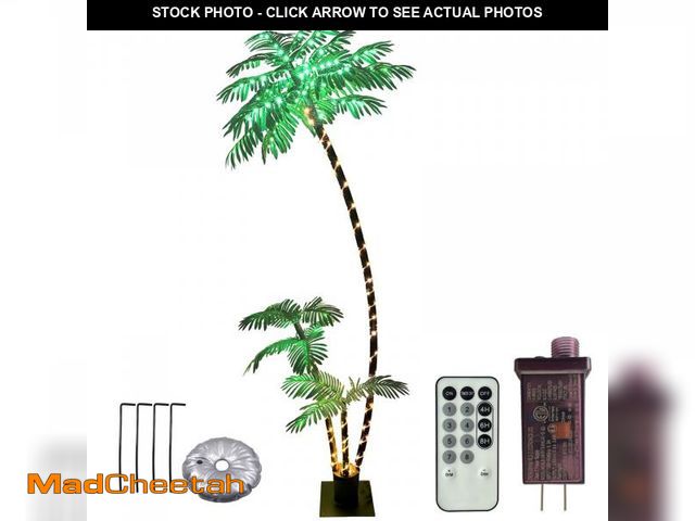 Lot 74-12311554 - Peyayi 6 Feet Artificial Palm Tree, Light Up 220LED Christmas Tree Decorations, 8 Modes Fake Room De...