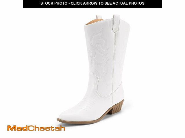 Lot 74-12700101 - DREAM PAIRS Women's Cowboy Boots Pull On Cowgirl Boots Mid Calf Western Boots, Available in Regular ...