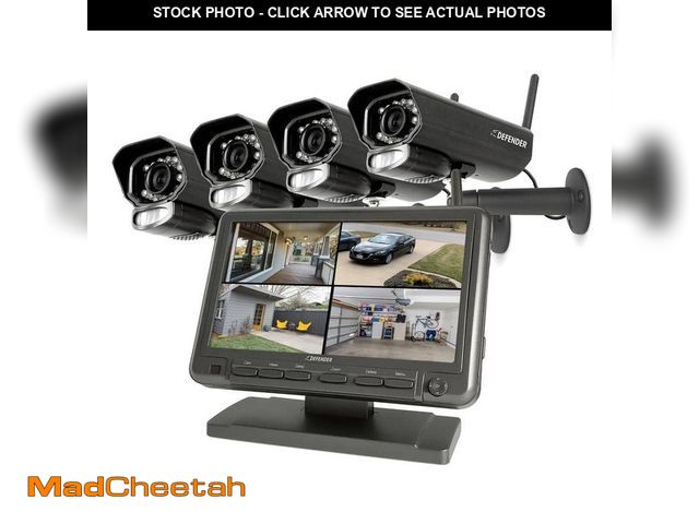 Lot 74-13225802 - Defender PHOENIXM2 Non-Wi-Fi Plug-In Power Security Camera System with 7 in. Monitor SD Card Recordi...