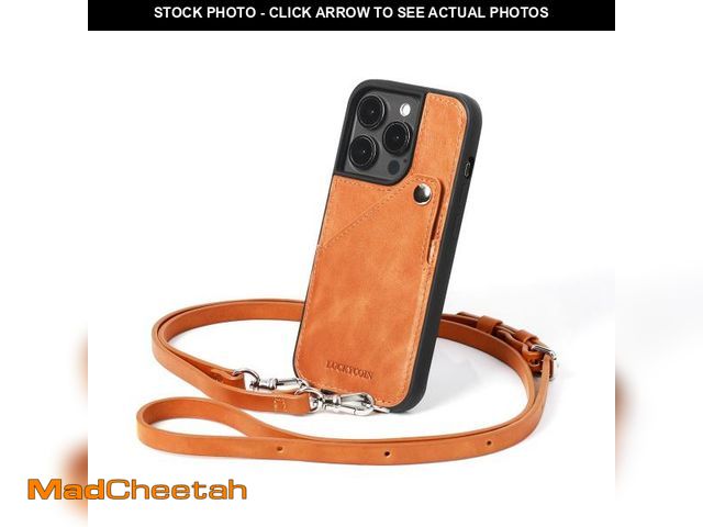 Lot 74-12050618 - LUCKYCOIN Leather Crossbody Case Compatible with iPhone 15 Pro 6.1 in,Genuine Leather Purse Phone Ca...