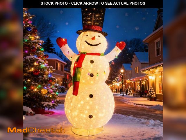 Lot 74-13120753 - 8FT Large Outdoor Lighted Pop-Up Snowman Christmas Decorations, Collapsible 3D Giant Snowman with 42...