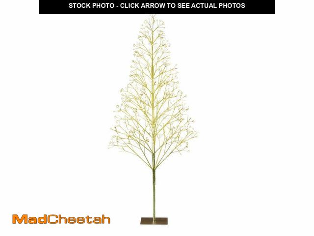 Lot 74-13060784 - 5' Starburst Pre-Lit Gold Artificial Christmas Tree with 650 Warm White Twinkling LED Lights, by Hol...