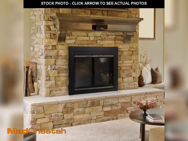 Lot 74-12535385 - Pleasant Hearth Alsip Small Glass Fireplace Doors - UNUSED