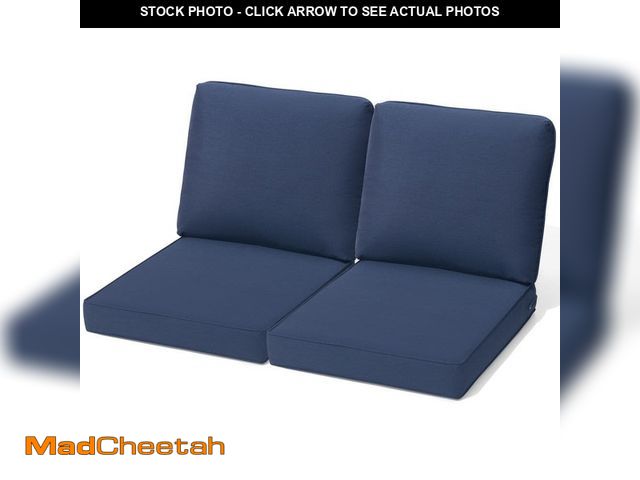 Lot 74-14115341 - Crestlive Products 27.6 in. x 24.4 in. x 4.5 in. Patio Couch Cushion in Navy Blue 2-Pieces Thickened...