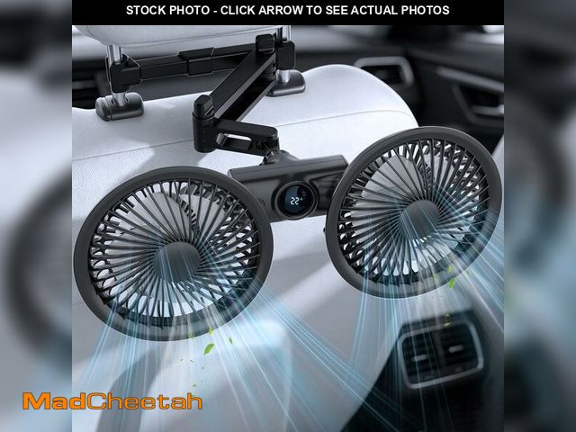 Lot 74-14479560 - Pelidox Car Fan for Backseat - 3 Speeds 360ÃÂ° Rotation Dual Head USB Back Seat Cooling Fan Kids Ba...
