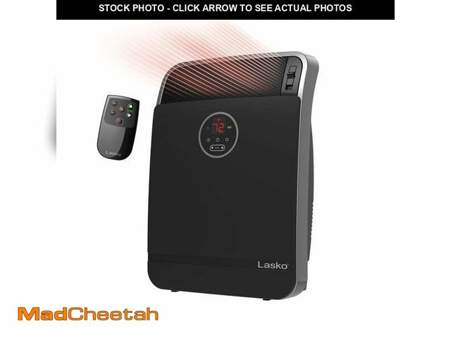 Lot 74-13693275 - Lasko 18" 1500W Whole Room Ceramic Console Space Heater with Remote, Black, CC18306 - UNUSED