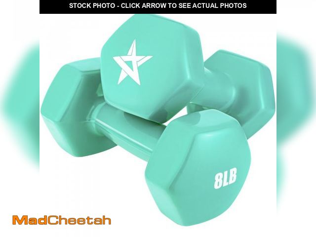 Lot 74-11559270 - Yes4All Dumbbell Vinyl Coated - 8 lbs - Bermuda - Pair - UNUSED