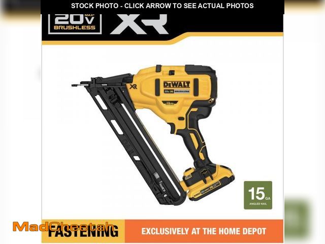 Lot 74-12364010 - DEWALT 20V MAX XR Lithium-Ion Cordless 2-1/2 in. 15-Gauge Finish Nailer Kit with 2.0Ah Battery, Char...