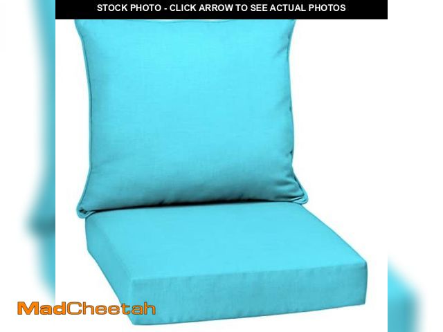 Lot 74-12367255 - Arden Outdoor Deep Seat Cushion Set, 24 in x 24 in, Weather-Proof, Rain-Proof, Fade Resistant Patio ...
