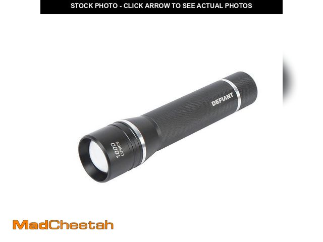 Lot 74-12783484 - *DIRTY* Defiant 1000 Lumens LED Slide-to-Focusing Aluminum Flashlight *DIRTY*  - USED