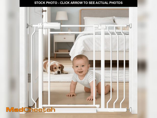 Lot 74-14585735 - Fairy Baby Triple Lock Baby Gate with Clear Acrylic Panel - Adjustable 29-37" Wide Pressure Mount fo...