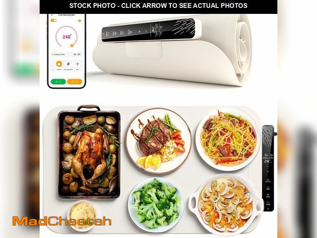 Lot 74-14429519 - Monteka Warming Mat for Food 24.8"Ãâ15", Electric Warming Trays with APP &amp; Button Control, Si...