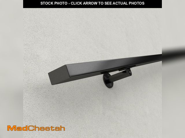 Lot 74-12784761 - Muzata 5Ft Pre-drilled Stair Handrail 1"x2" Rectangular Black Finish Wall Mounted Handrail Stainless...