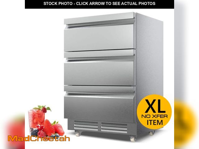 Lot 74-13561184 - TAZPI 4.9 cu. ft. 24 in. 200-Can Built-in/Freestanding Triple Drawer Outdoor Cooler Fridge with 4-Wh...