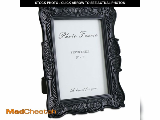 Lot 74-14266097 - Cuspin 5x7 Black Picture Frame, Vintage Photo Frame Retro Gothic Frames, Decorative Hand-Carved Resi...