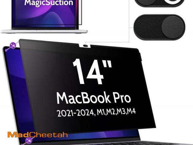 Lot 74-12330445 - Peslv Privacy Screen for MacBook Pro 14 Inch (2021-2024, M1, M2, M3, M4), MagicSuctionÃ¢âÂ¢ Remova...