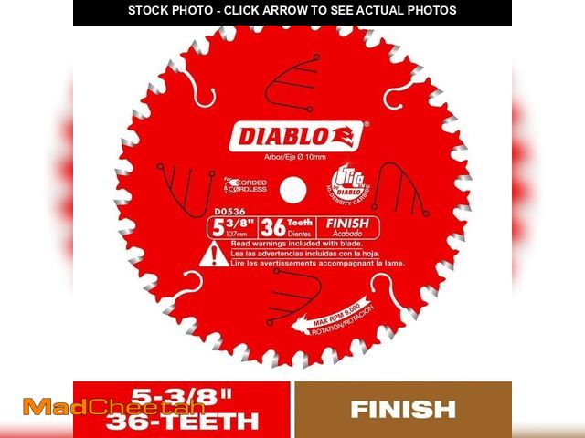 Lot 74-12557855 - DIABLO 5-3/8in. x 36-Teeth Finish Trim Saw Blade for Wood - UNUSED