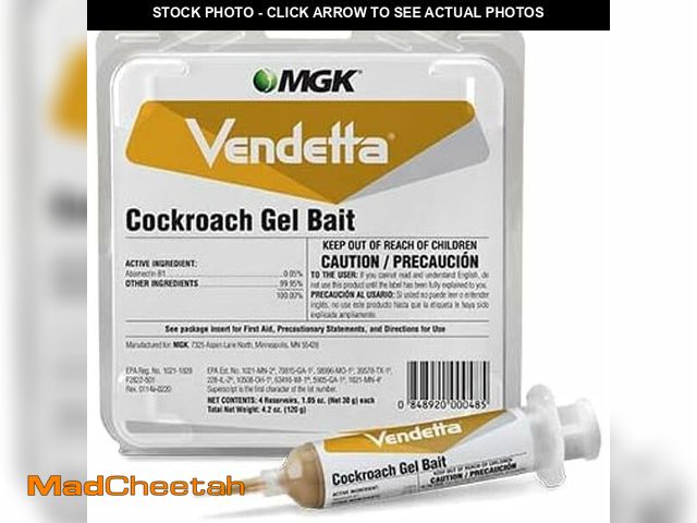 Lot 74-14082413 - Valentino Vendetta Roach Gel Bait Insecticide - 4 Tubes x 30gms MGK1003 - UNUSED