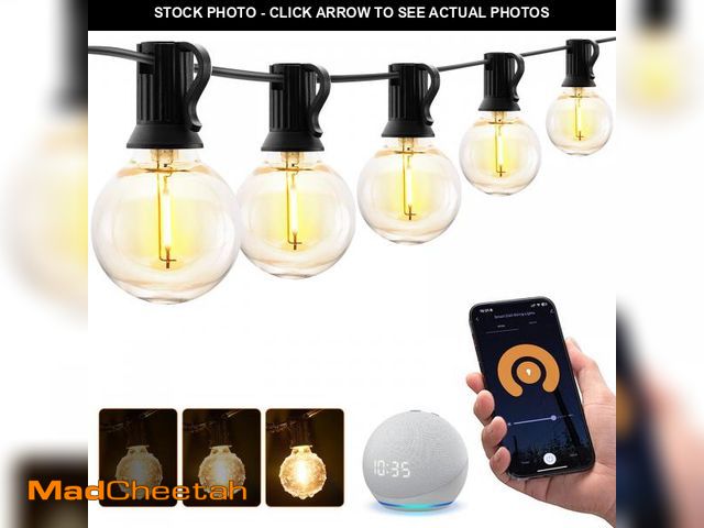 Lot 74-12222580 - XMCOSY+ Smart Outdoor String Lights, 75Ft G40 Globe Patio Lights with 34 Dimmable LED Bulbs, WiFi &a...