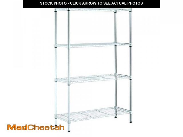 Lot 74-12492016 - HDX 4-Tier Steel Wire Shelving Unit in Chrome (36 in. W x 54 in. H x 14 in. D) - USED