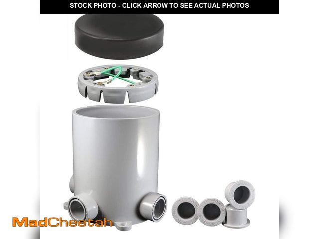 Lot 74-12692046 - Cantex Round Floor Box for Concrete with Two .75-in. Outlets and Two .5-in. Outlets - UNUSED