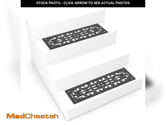 Lot 74-12219854 - Pure Garden 82-YJ440B Set of 2 (Black) Non-Slip Stair Treads for Wooden Steps-Heavy Duty Decorative ...