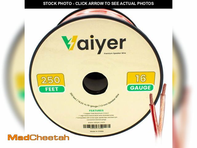 Lot 74-14318885 - Vaiyer 16 Gauge 250 ft CCA Speaker Wire Cable for Car &amp; Home Theater Stereo - UNUSED