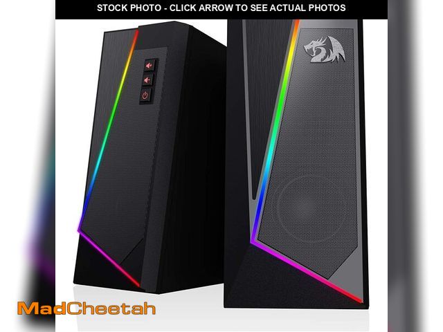 Lot 74-14338868 - Redragon GS520 RGB Desktop Speakers, 2.0 Channel PC Computer Stereo Speaker with 6 Colorful LED Mode...
