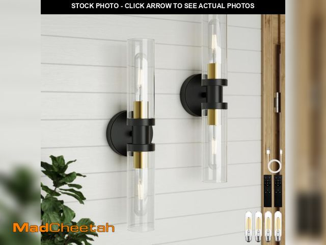 Lot 74-12441463 - Rayogale Rechargeable Battery Wall Sconce 2 - Wireless, Dimmable, Timer, Remote, Touch Control, 3000...