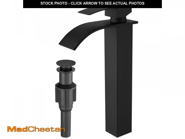 Lot 74-12312445 - RUMOSE Tall Matte Black Bathroom Faucet with Pop Up Drain Modern Single Handle One Hole Bathroom Ves...