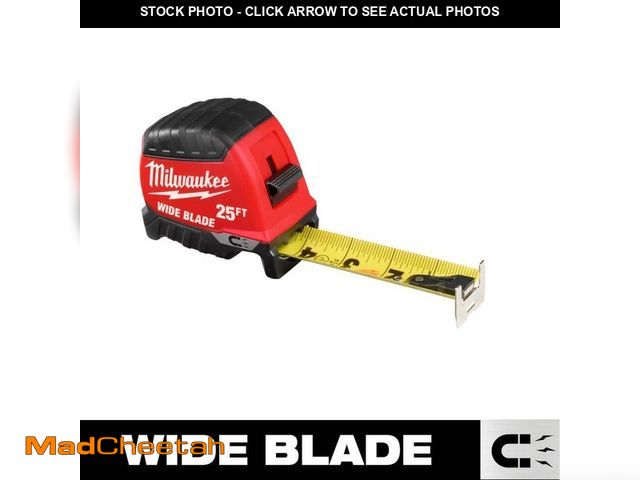 Lot 74-13776489 - Milwaukee 25 ft. Wide Blade Magnetic Tape Measure With 18 ft. Reach - UNUSED