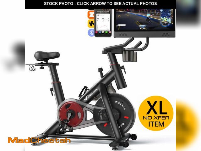 Lot 74-14086832 - MERACH Stationary Exercise Bike with 1080P HD screen Low Noise for Indoor Workout Cycling Bike with ...