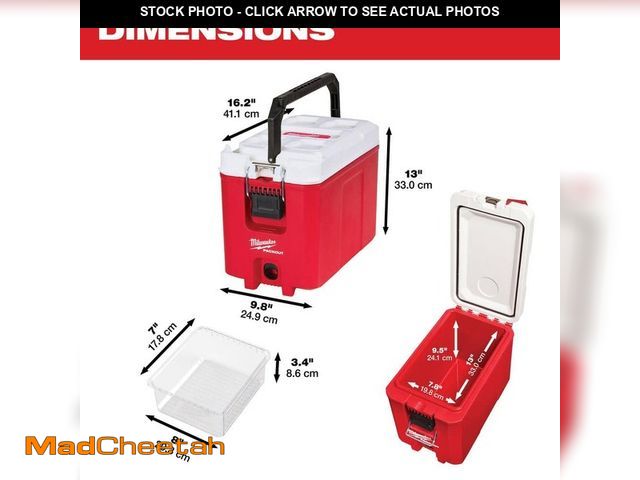 Lot 74-14254570 - Milwaukee PACKOUT 10 in. Red 16 qt. Compact Cooler - UNUSED