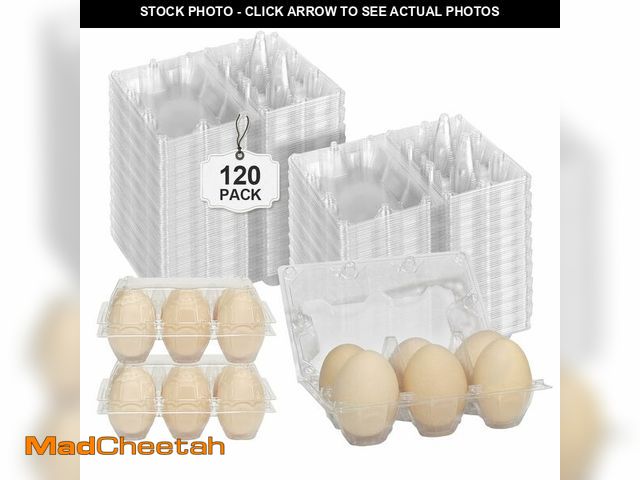 Lot 74-14212450 - Pintuson Large 120 Pack Jumbo Egg Carton - 6 Count Duck Cartons Bulk - Exact Large Half Dozen - UNUS...